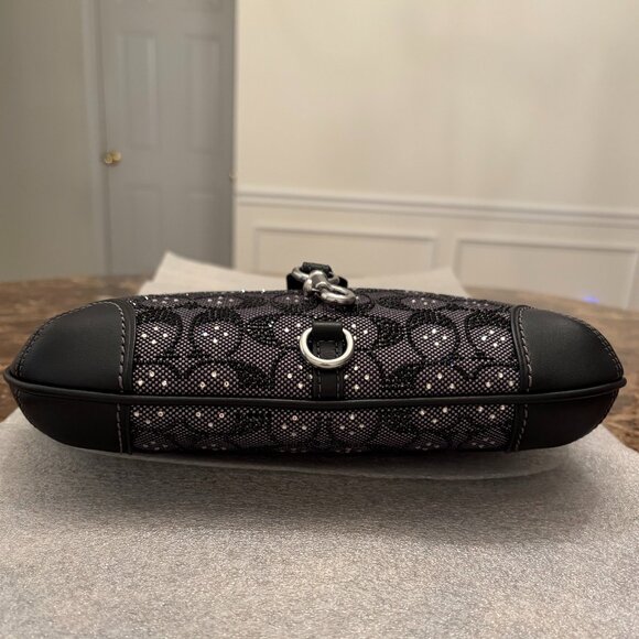 Coach Hampton's Hobo Bag in Crystal Signature Jacquard (Black) - Picture 7 of 16